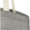 Pheebs torba na zakupy o pojemności 9 l z bawełny z recyklingu o gramaturze 150 g/m² i z przednią kieszenią czarny melanż (12064