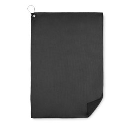 Ręcznik golfowy RPET z klipsem czarny (MO6526-03)
