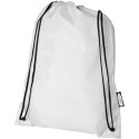 Plecak Oriole ze sznurkiem ściągającym z recyklowanego plastiku PET biały (12046104)