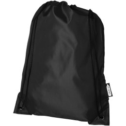 Plecak Oriole ze sznurkiem ściągającym z recyklowanego plastiku PET czarny (12046100)