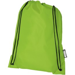 Plecak Oriole ze sznurkiem ściągającym z recyklowanego plastiku PET limonka (12046163)