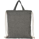 Plecak Pheebs z bawełnianym sznurkiem ściągającym z recyklingu o gramaturze 150 g/m² czarny melanż (12045901)