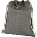 Plecak Pheebs z bawełnianym sznurkiem ściągającym z recyklingu o gramaturze 150 g/m² czarny melanż (12045901)