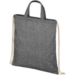 Plecak Pheebs z bawełnianym sznurkiem ściągającym z recyklingu o gramaturze 210 g/m² czarny melanż (12046090)