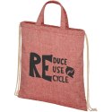 Plecak Pheebs z bawełnianym sznurkiem ściągającym z recyklingu o gramaturze 210 g/m² czerwony melanż (12046091)