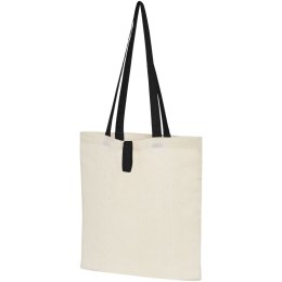 Składana torba na zakupy Nevada wykonana z bawełny o gramaturze 100 g/m² natural, czarny (12049200)