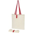 Składana torba na zakupy Nevada wykonana z bawełny o gramaturze 100 g/m² natural, czerwony (12049202)