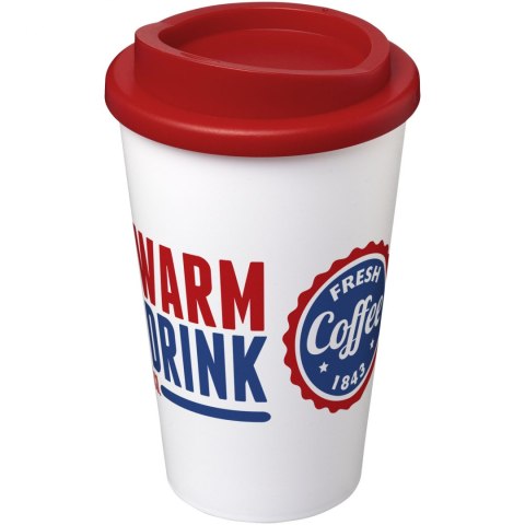 Kubek termiczny z serii Americano® o pojemności 350 ml biały, czerwony (21000110) Kubek termiczny z serii Americano® o pojemności 350 ml biały, czerwony (21000110)