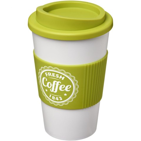 Kubek termiczny z serii Americano® o pojemności 350 ml z uchwytem biały, limonka (21000211) Kubek termiczny z serii Americano® o pojemności 350 ml z uchwytem biały, limonka (21000211)