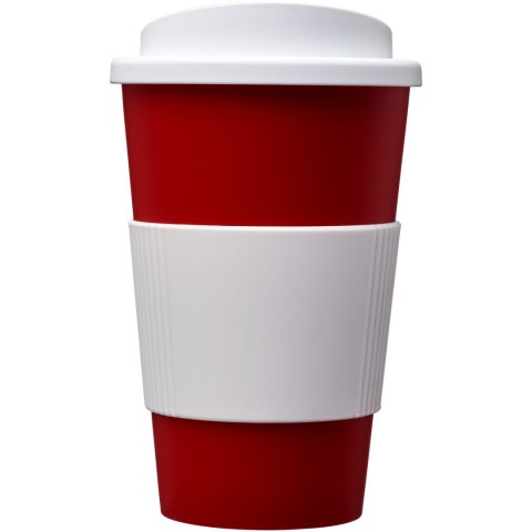 Kubek termiczny z serii Americano® o pojemności 350 ml z uchwytem czerwony, biały (21000217) Kubek termiczny z serii Americano® o pojemności 350 ml z uchwytem czerwony, biały (21000217)