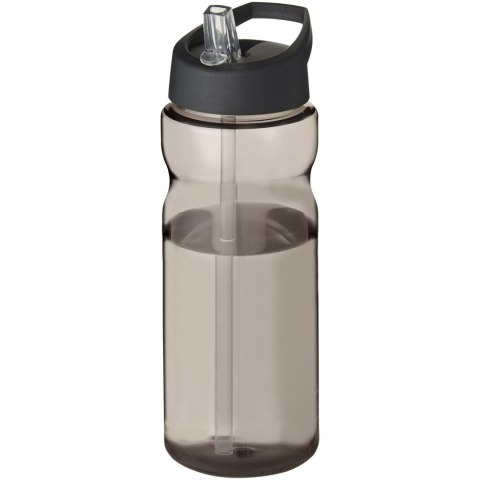 Bidon H2O Base® o pojemności 650 ml z wieczkiem z słomką charcoal, czarny (21004903)