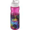 Bidon H2O Base® o pojemności 650 ml z wieczkiem z słomką magenta, biały (21004945)