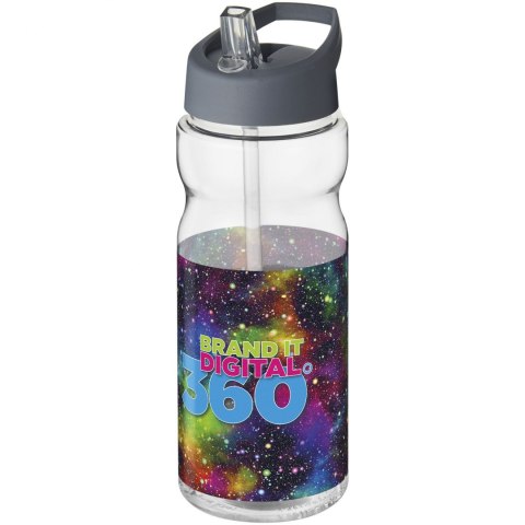 Bidon H2O Base® o pojemności 650 ml z wieczkiem z słomką przezroczysty, szary sztormowy (21004926) Bidon H2O Base® o pojemności 650 ml z wieczkiem z słomką przezroczysty, szary sztormowy (21004926)