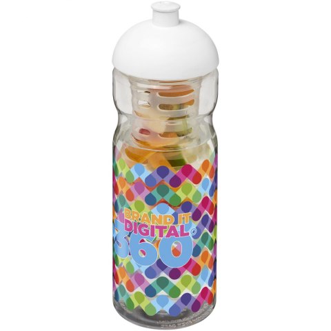 Bidon H2O Base® z wypukłym wieczkiem o pojemności 650 ml z możliwością przyrządzania wody smakowej przezroczysty, biały (2100480 Bidon H2O Base® z wypukłym wieczkiem o pojemności 650 ml z możliwością przyrządzania wody smakowej przezroczysty, biały (2100480