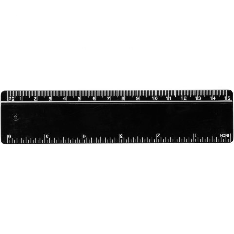 Linijka Renzo o długości 15 cm wykonana z tworzywa sztucznego czarny (21053601) Linijka Renzo o długości 15 cm wykonana z tworzywa sztucznego czarny (21053601)