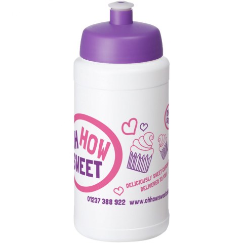 Bidon Baseline® Plus o pojemności 500 ml z wieczkiem sportowym biały, fioletowy (21068809) Bidon Baseline® Plus o pojemności 500 ml z wieczkiem sportowym biały, fioletowy (21068809)