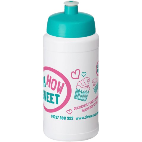 Bidon Baseline® Plus o pojemności 500 ml z wieczkiem sportowym biały, morski (21068805) Bidon Baseline® Plus o pojemności 500 ml z wieczkiem sportowym biały, morski (21068805)