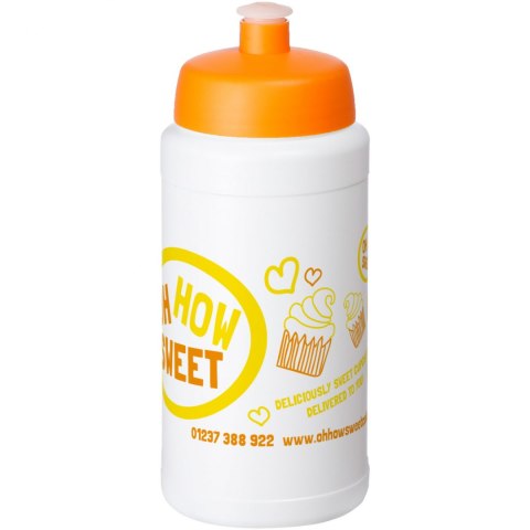 Bidon Baseline® Plus o pojemności 500 ml z wieczkiem sportowym biały, pomarańczowy (21068807) Bidon Baseline® Plus o pojemności 500 ml z wieczkiem sportowym biały, pomarańczowy (21068807)