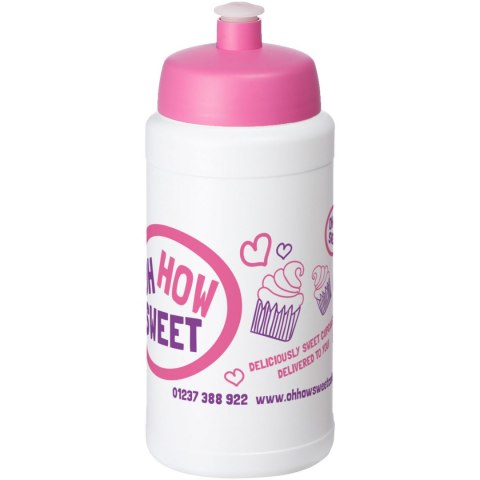 Bidon Baseline® Plus o pojemności 500 ml z wieczkiem sportowym biały, różowy (21068808) Bidon Baseline® Plus o pojemności 500 ml z wieczkiem sportowym biały, różowy (21068808)
