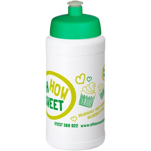 Bidon Baseline® Plus o pojemności 500 ml z wieczkiem sportowym biały, zielony (21068806) Bidon Baseline® Plus o pojemności 500 ml z wieczkiem sportowym biały, zielony (21068806)
