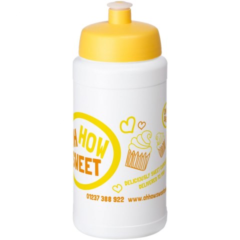 Bidon Baseline® Plus o pojemności 500 ml z wieczkiem sportowym biały, żółty (21068810) Bidon Baseline® Plus o pojemności 500 ml z wieczkiem sportowym biały, żółty (21068810)