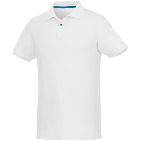 Beryl - męska organiczne polo z krótkim rękawem z recyclingu biały (37502013)