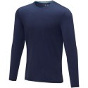 Męski T-shirt organiczny Ponoka z długim rękawem granatowy (38018490)