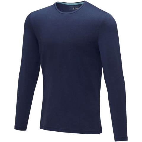 Męski T-shirt organiczny Ponoka z długim rękawem granatowy (38018491) Męski T-shirt organiczny Ponoka z długim rękawem granatowy (38018491)