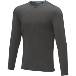 Męski T-shirt organiczny Ponoka z długim rękawem szary sztormowy (38018892)