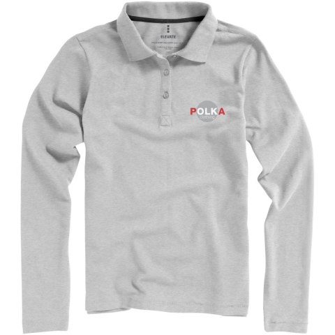 Damskie polo Oakville z długim rękawem szary melanż (38087961) Damskie polo Oakville z długim rękawem szary melanż (38087961)