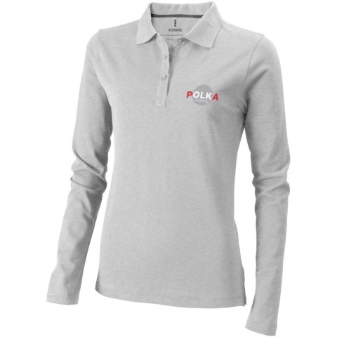Damskie polo Oakville z długim rękawem szary melanż (38087961) Damskie polo Oakville z długim rękawem szary melanż (38087961)