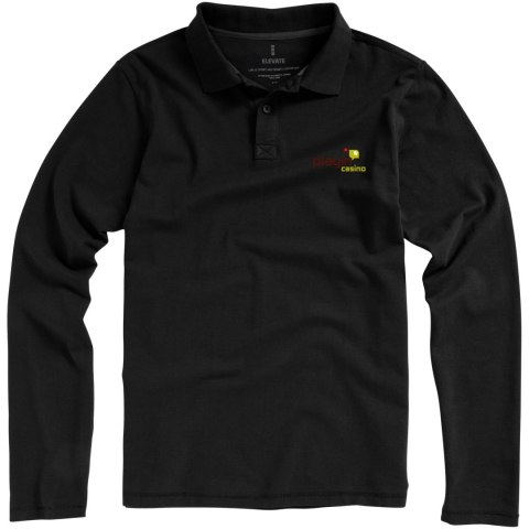 Męskie polo Oakville z długim rękawem czarny (38086991) Męskie polo Oakville z długim rękawem czarny (38086991)
