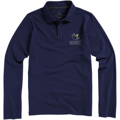 Męskie polo Oakville z długim rękawem granatowy (38086494) Męskie polo Oakville z długim rękawem granatowy (38086494)