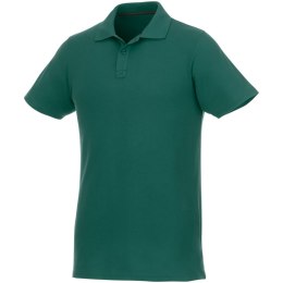 Helios - koszulka męska polo z krótkim rękawem leśny zielony (38106600)