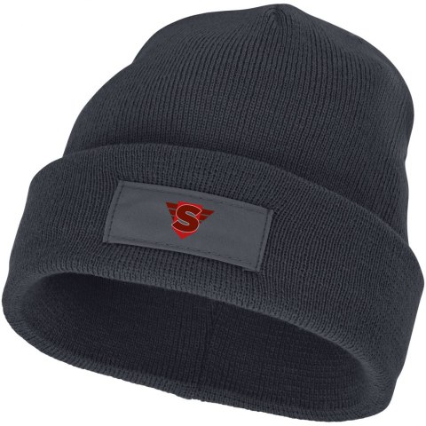 Czapka typu beanie Boreas z naszywką szary sztormowy (38676890) Czapka typu beanie Boreas z naszywką szary sztormowy (38676890)