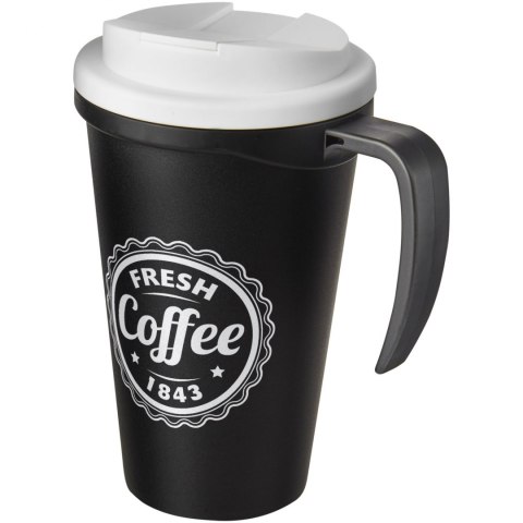 Americano® Grande 350 ml mug with spill-proof lid czarny, biały (21042101) Americano® Grande 350 ml mug with spill-proof lid czarny, biały (21042101)
