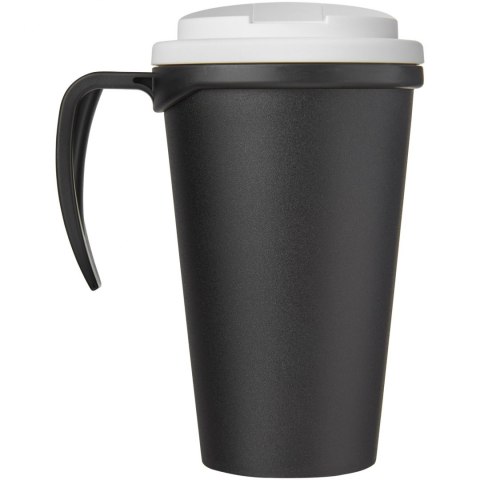 Americano® Grande 350 ml mug with spill-proof lid czarny, biały (21042101) Americano® Grande 350 ml mug with spill-proof lid czarny, biały (21042101)