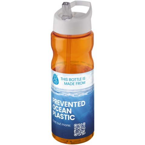 Bidon H2O Eco o pojemności 650 ml z wieczkiem z dzióbkiem pomarańczowy, biały (21009906) Bidon H2O Eco o pojemności 650 ml z wieczkiem z dzióbkiem pomarańczowy, biały (21009906)