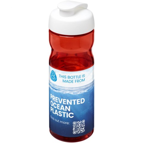 Bidon H2O Eco o pojemności 650 ml z wieczkiem zaciskowym czerwony, biały (21009717) Bidon H2O Eco o pojemności 650 ml z wieczkiem zaciskowym czerwony, biały (21009717)