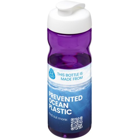 Bidon H2O Eco o pojemności 650 ml z wieczkiem zaciskowym fioletowy, biały (21009718) Bidon H2O Eco o pojemności 650 ml z wieczkiem zaciskowym fioletowy, biały (21009718)