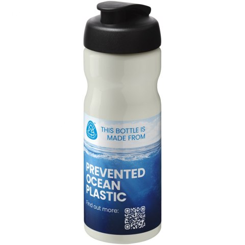 Bidon H2O Eco o pojemności 650 ml z wieczkiem zaciskowym kość słoniowa, czarny (21009720) Bidon H2O Eco o pojemności 650 ml z wieczkiem zaciskowym kość słoniowa, czarny (21009720)