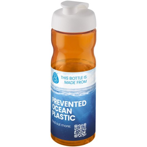 Bidon H2O Eco o pojemności 650 ml z wieczkiem zaciskowym pomarańczowy, biały (21009723) Bidon H2O Eco o pojemności 650 ml z wieczkiem zaciskowym pomarańczowy, biały (21009723)