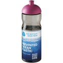 Bidon H2O Eco o pojemności 650 ml z wypukłym wieczkiem ciemnografitowy, magenta (21009808)