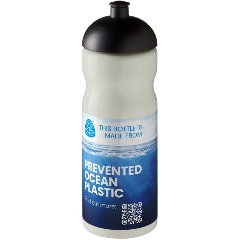 Bidon H2O Eco o pojemności 650 ml z wypukłym wieczkiem kość słoniowa, czarny (21009838) Bidon H2O Eco o pojemności 650 ml z wypukłym wieczkiem kość słoniowa, czarny (21009838)