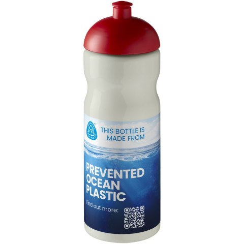 Bidon H2O Eco o pojemności 650 ml z wypukłym wieczkiem kość słoniowa, czerwony (21009839) Bidon H2O Eco o pojemności 650 ml z wypukłym wieczkiem kość słoniowa, czerwony (21009839)