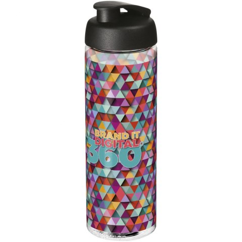Bidon H2O Vibe o pojemności 850 ml z otwieranym wieczkiem przezroczysty, czarny (21009400) Bidon H2O Vibe o pojemności 850 ml z otwieranym wieczkiem przezroczysty, czarny (21009400)