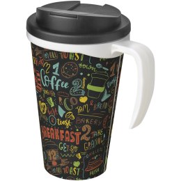 Brite-Americano® Grande 350 ml mug with spill-proof lid biały, czarny (21042006)