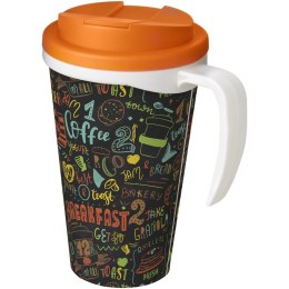 Brite-Americano® Grande 350 ml mug with spill-proof lid biały, pomarańczowy (21042010)