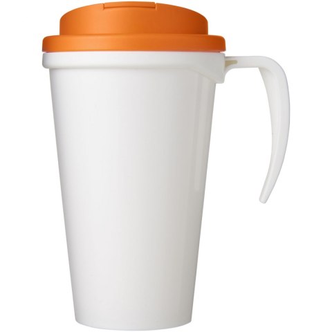Brite-Americano® Grande 350 ml mug with spill-proof lid biały, pomarańczowy (21042010) Brite-Americano® Grande 350 ml mug with spill-proof lid biały, pomarańczowy (21042010)