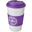 Americano® 350 ml tumbler with grip & spill-proof lid biały, fioletowy (21069608)